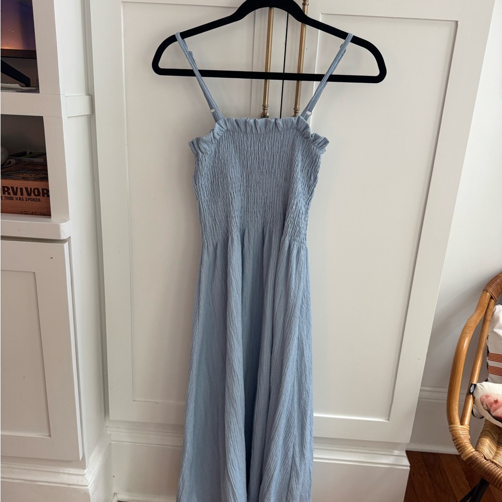 H&M Light Blue Smocked Top